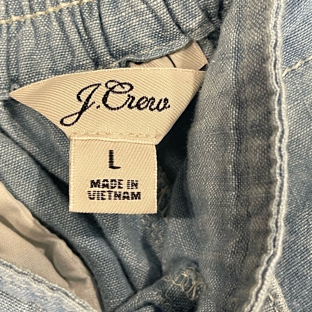 J.Crew Chambray Tie-Waist Denim Crop Pants - Picture 4 of 8